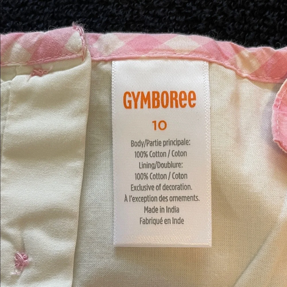 Gymboree Pink and Cream Bunny Easter Gingham Dress NWT Girls size 10